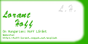 lorant hoff business card